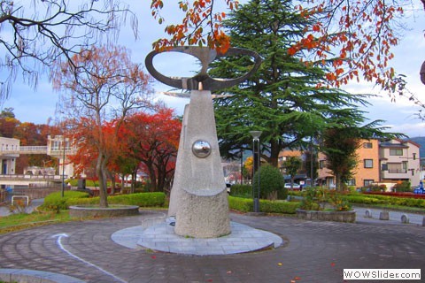 Public art along riverside